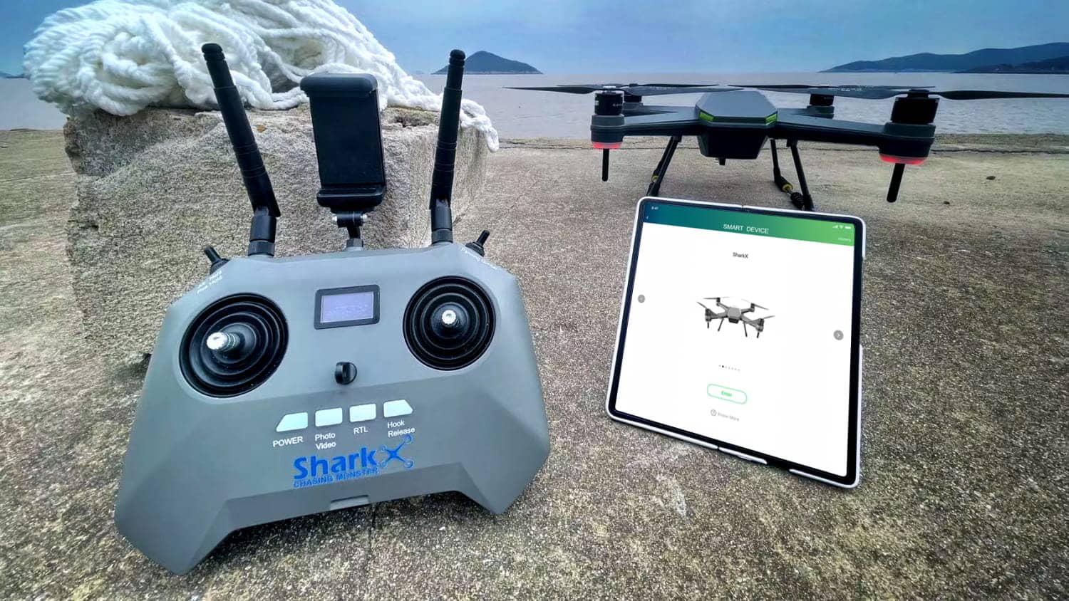 SHARKX, fishing drone, smart drone, best drone for fishing, saltwater fishing