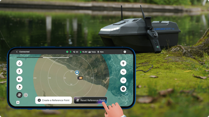 Rippton Mini Bait Boat s kalibračným tlačidlom GPS
