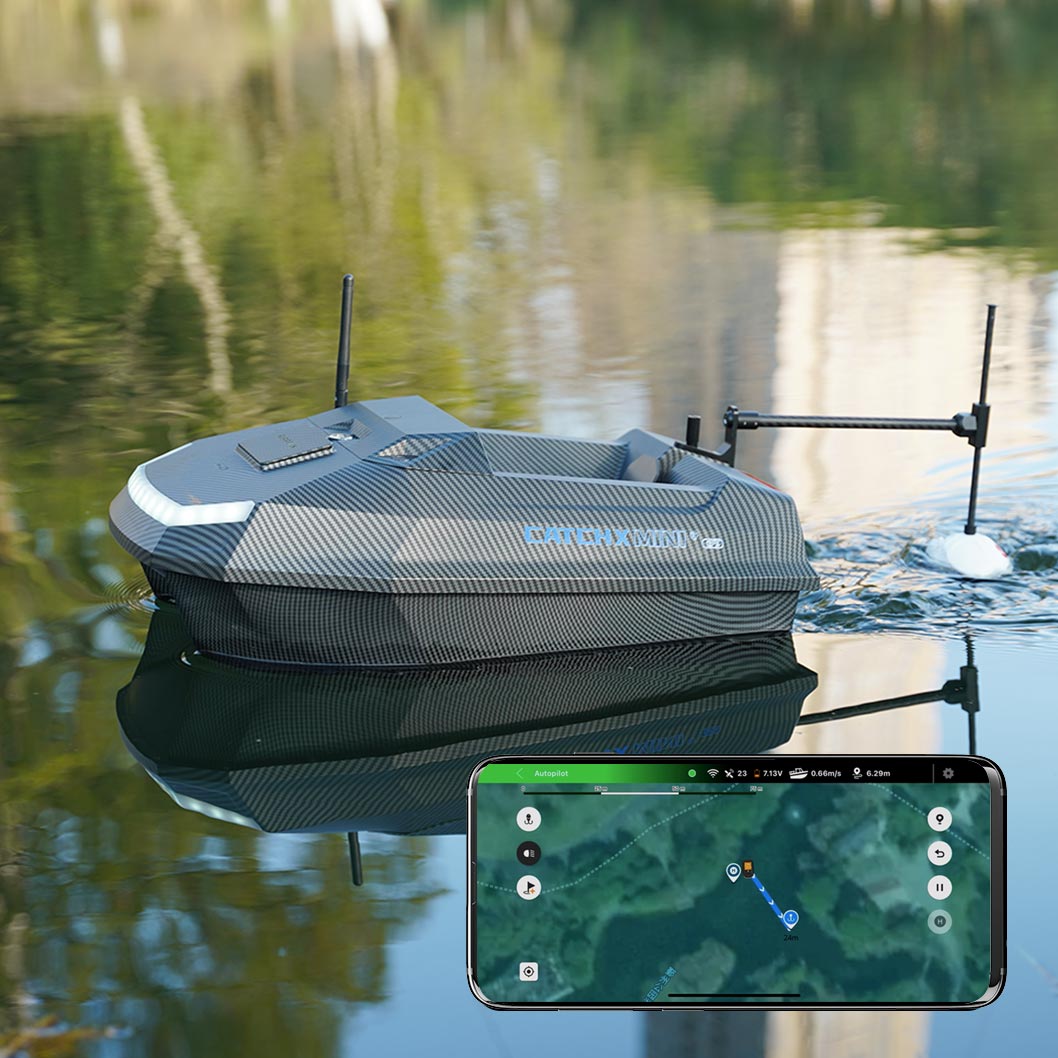 Mini Bait Boat with GPS-Best single hopper fishing bait boat with essential accessories, sonar and extended power supply