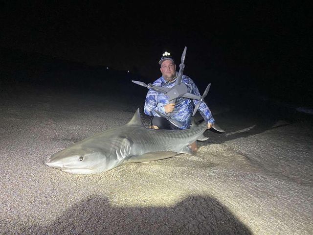 Shark caught with sharkx fishing drone